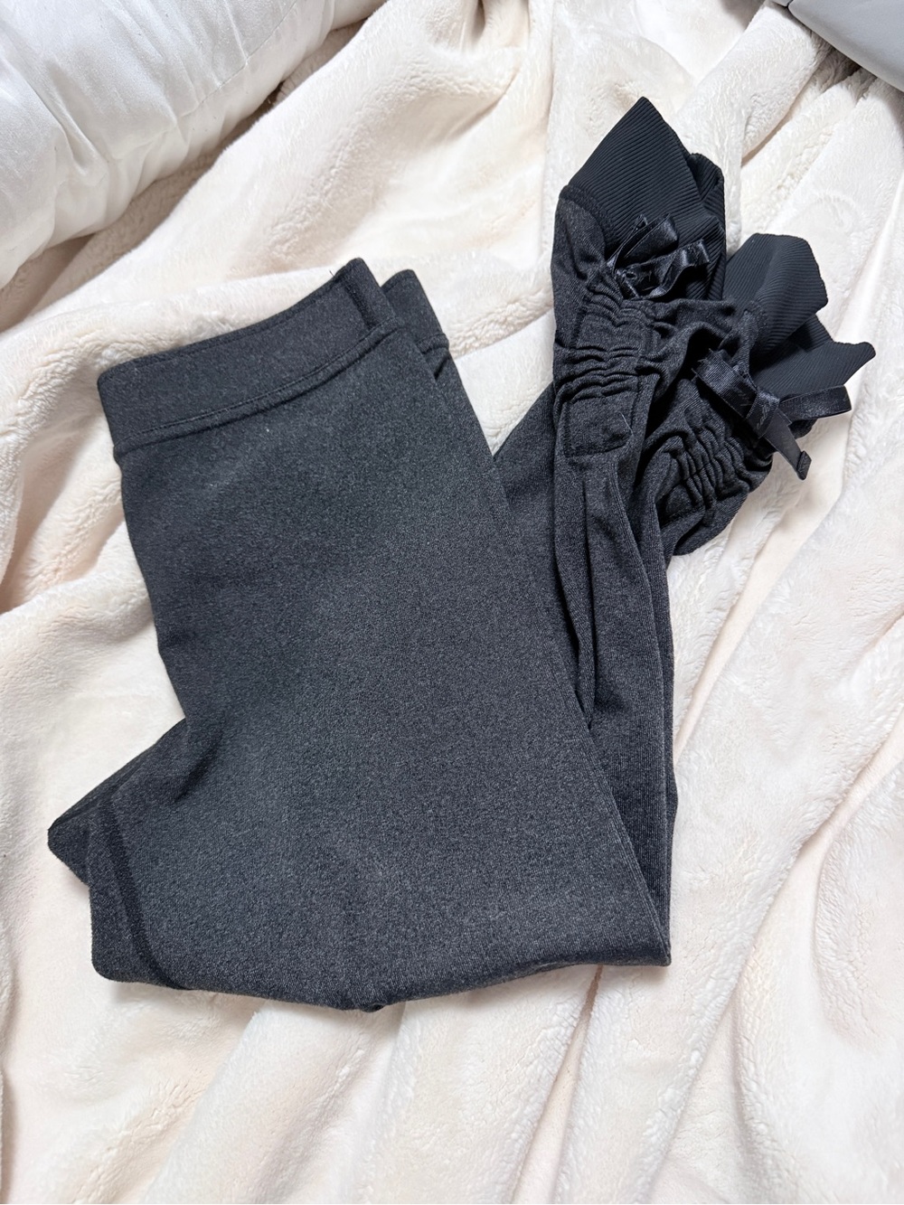 Lululemon Charcoal Grey Ruched Hem Leggings Capri